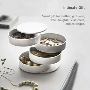 Rotating White Jewelry Organizer